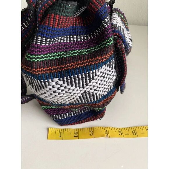 Artesanias Molina Indian Bag Mexico Handmade Woven Multicolor Mini Backpack - Picture 5 of 11